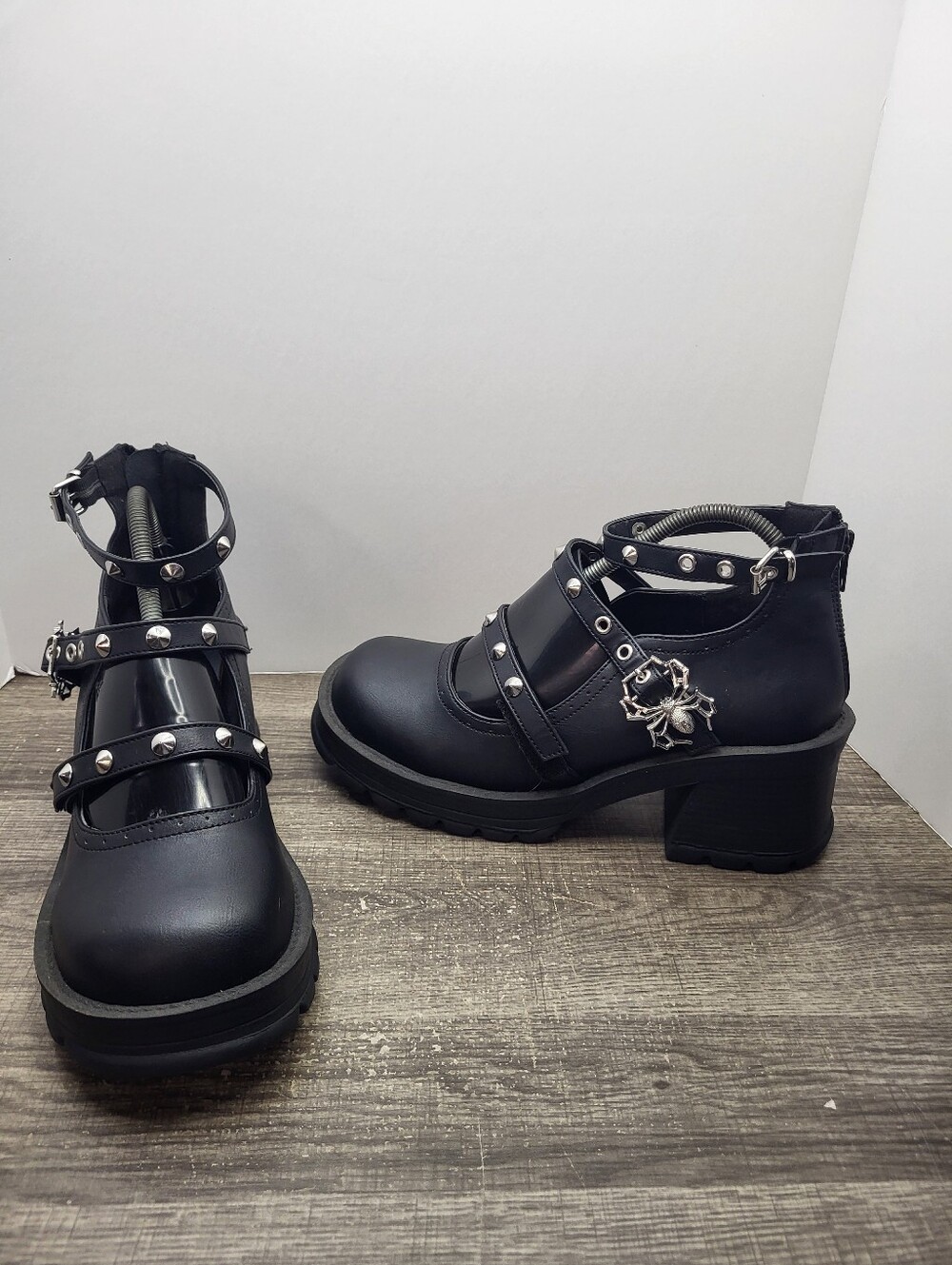 Demonia Bratty-30 Black Heel Platform Ankle High Strappy Shoe Mens Size 11